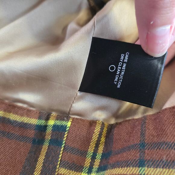 Hours Vintage Style Y2K Cropped Plaid Zip-Up V Neck Jacket Women's Size XS - Picture 12 of 13